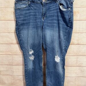 Women's Distressed Blue Jeans